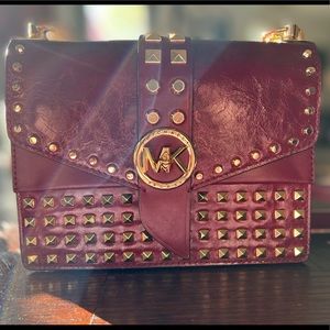 Michael Kors Greenwich Extra-Small Studded Patent Leather Crossbody Bag